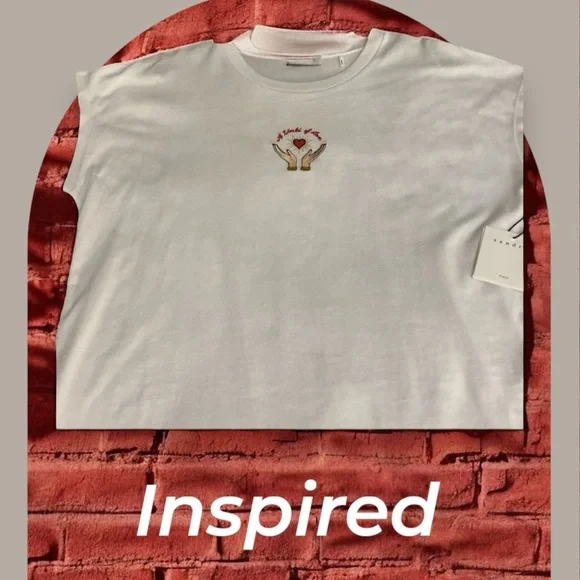 Sandro Paris ~ A World of Love T- Shirt Hand Embroidery ~Rare Ltd.Ed.~size Small - Picture 5 of 14